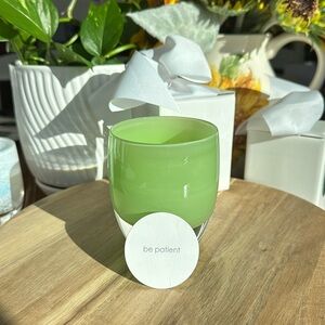 💚 glassybaby “be patient” votive 💚